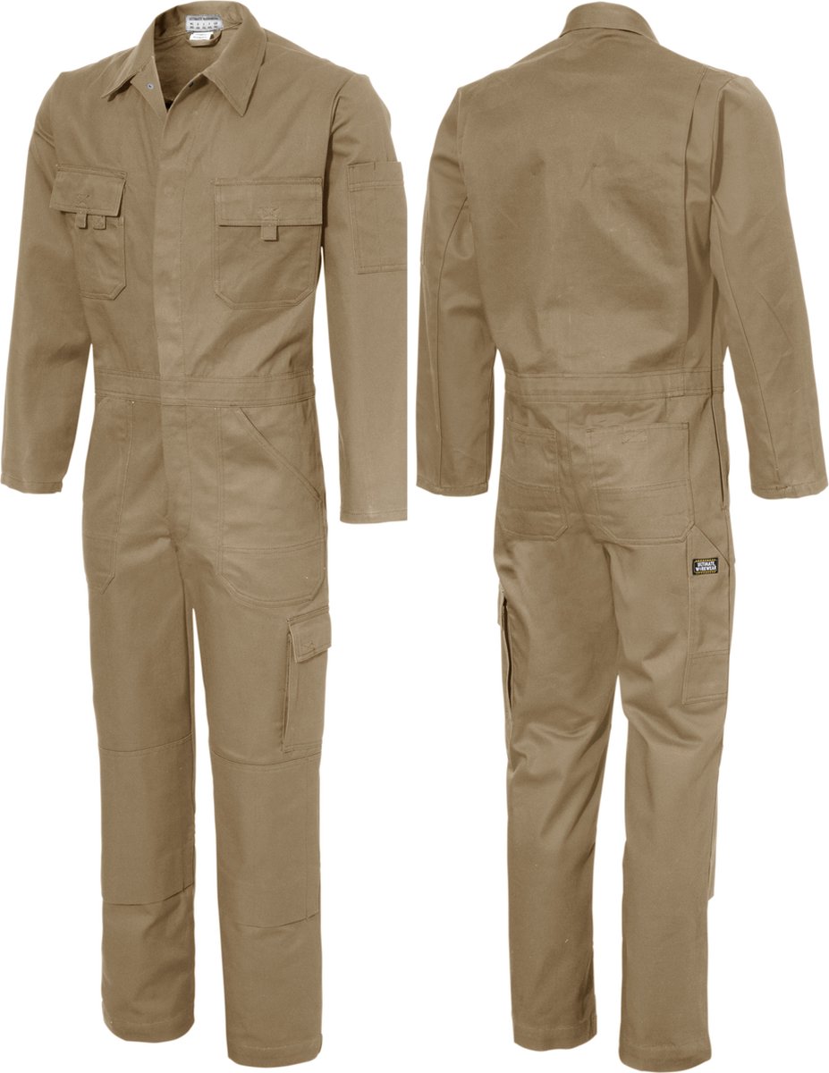 KLM - Standaard Overall BASEL - katoen 100% - 320gr/m2 - Khaki/kaki maat 50 (M)