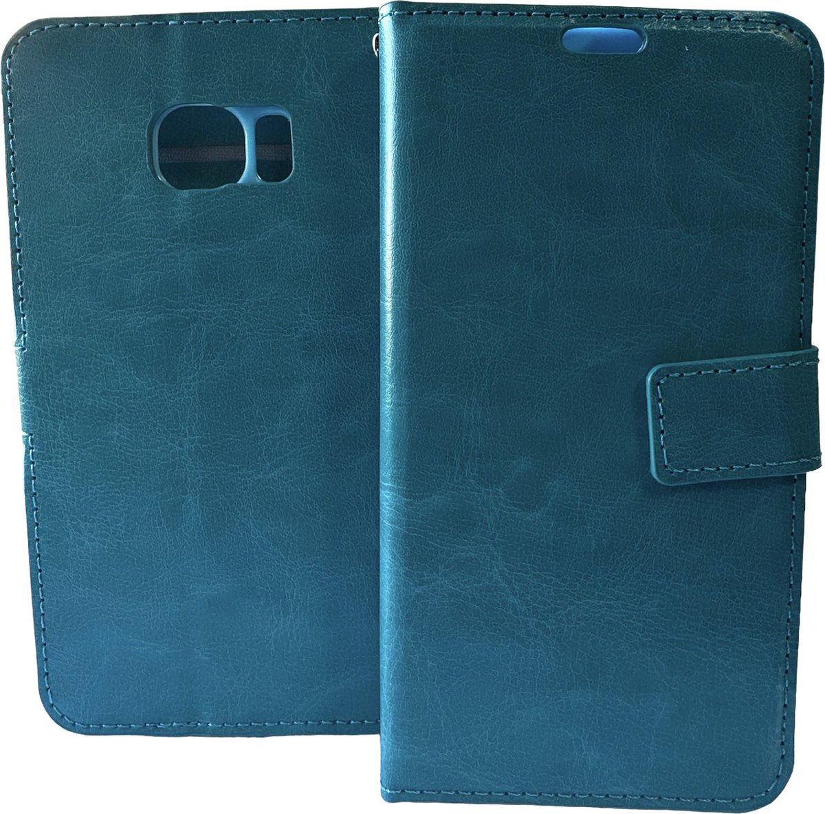 Portemonnee Book Case Hoesje Geschikt voor: Samsung Galaxy S6 Edge Plus - Turquoise