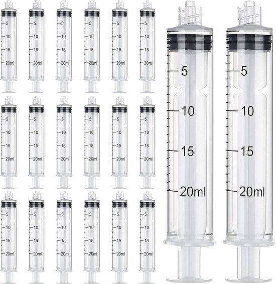 THRIVO Spuit - Spuiten - Injectiespuit - Doseerspuit - Injectiespuit Zonder Naald - 20ml - 20 Stuks