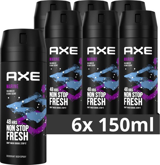AXE Marine Deodorant Bodyspray - 6 x 150 ml - Voordeelverpakking - Axe