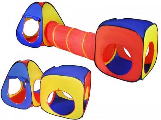 3-in-1 Pop-Up Speeltent Met Tunnel Voor Kinderen met 15 Ballen - Kruiptunnel - Speelgoed Speelhuis Tent Kindertent van Merkloos — afbeelding 4