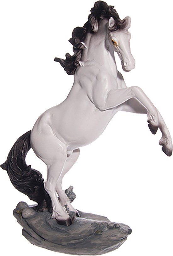 Paard wit steigerend beeld trofee decoratie geschenk 27cm