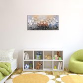 Handgeschilderd kleurrijk abstract schilderij op canvas witte bloemen donkere achtergrond muur decor ingelijst klaar om op te hangen
