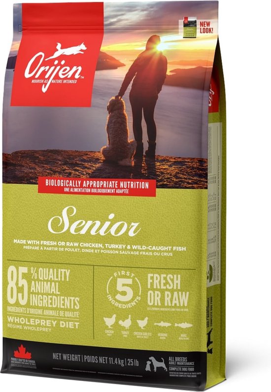 Orijen Whole Prey Senior Dog - Kip & Kalkoen - Hondenvoer - 11.4 kg