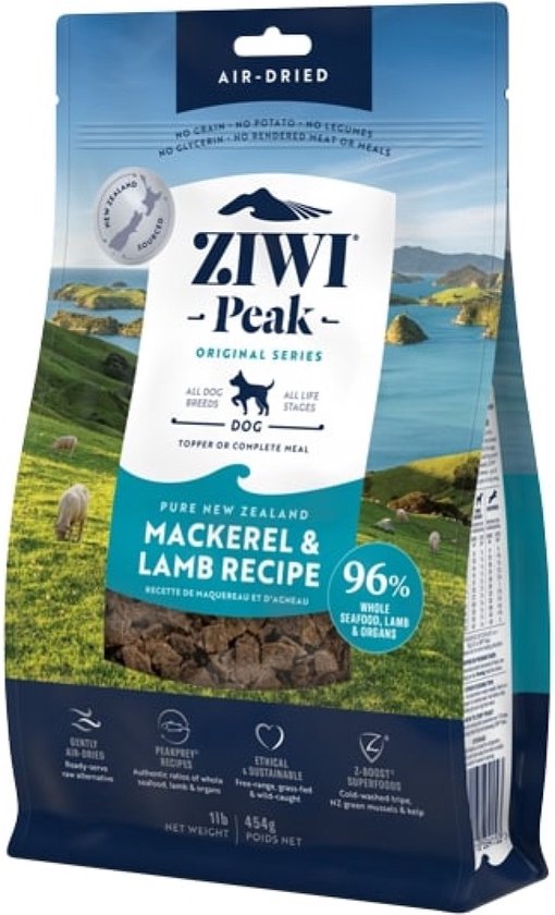 ZIWI Peak Dog Gently Air-Dried Mackerel & Lamb 454 gr. | 454 gram