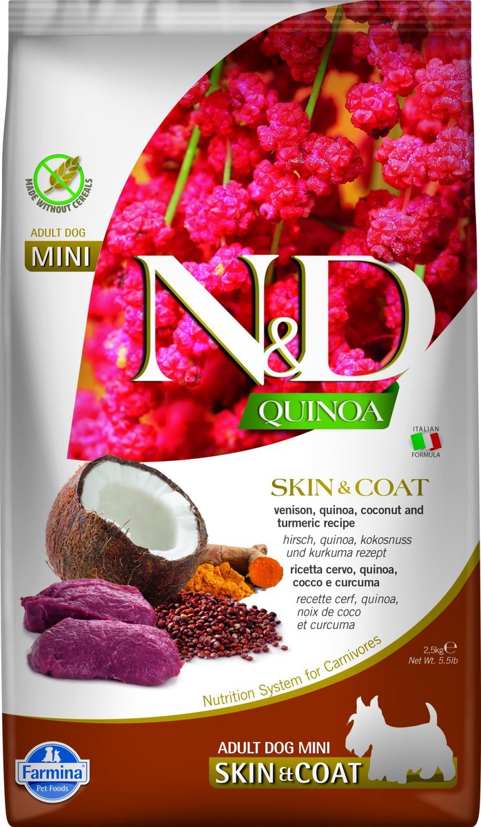 N&D N&D Quinoa hondenvoeding Skin & Coat small breed Hert 2,5 kg