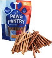 Paw & Pantry - 50 Pack twist sticks 12,5 cm - Hondensnacks – 25 sticks rund en 25 sticks kalkoen - Hondensnacks gedroogd - Kauwstaaf hond - Honden sticks - Honden kauwstaafjes - Kauwstaaf hond - Huidvrij kip sticks - Honden snacks
