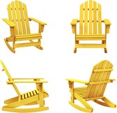 vidaXL Schommelstoel Adirondack massief vurenhout geel - Tuinschommelstoel - Tuinschommelstoelen - Tuin Schommelstoel - Tuin Schommelstoelen