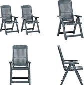 vidaXL Chaises de jardin 2 pcs réglables Plastique Vert - Chaise de jardin - Chaises de jardin - Chaise de Jardin - Chaises de Jardin