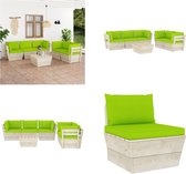 vidaXL 6-delige Loungeset met kussens pallet vurenhout - Loungeset - Loungesets - Tuinset - Tuinsets