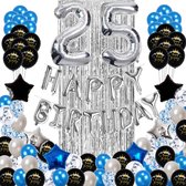 FeestmetJoep® 25 jaar verjaardag versiering & ballonnen - Blauw & Zilver