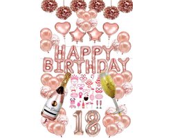 FeestmetJoep® 18 jaar verjaardag versiering & ballonnen - Rose goud