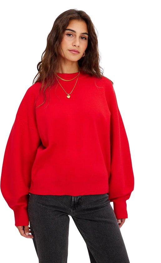 Fashionable Dames Trui / Sweater / Coltrui | Pull Over | One Size | Maat 38-44 - Rood