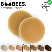 BOOBEES Couvre-tétons - 10 cm - Caramel - Couleur peau claire beige - Cache-tétons - Réutilisables - Patchs pour tétons - Swimproof - Invisible - Gros seins