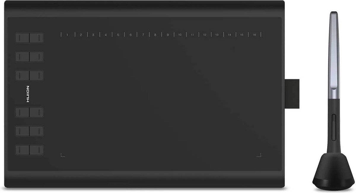 Huion Inspiroy H1060P Tekentablet - Grafische tablet - 5080 LPI - Inclusief penhouder - Zwart