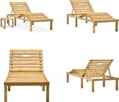 vidaXL Ligbed met tafel geïmpregneerd grenenhout - Ligbed Met Tafel - Ligbedden Met Tafel - Ligstoel Met Tafel - Ligstoelen Met Tafel