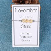 November - Geboorte maand steen Armband Met Zegeningskaart - Geboortesteen- Cadeau
