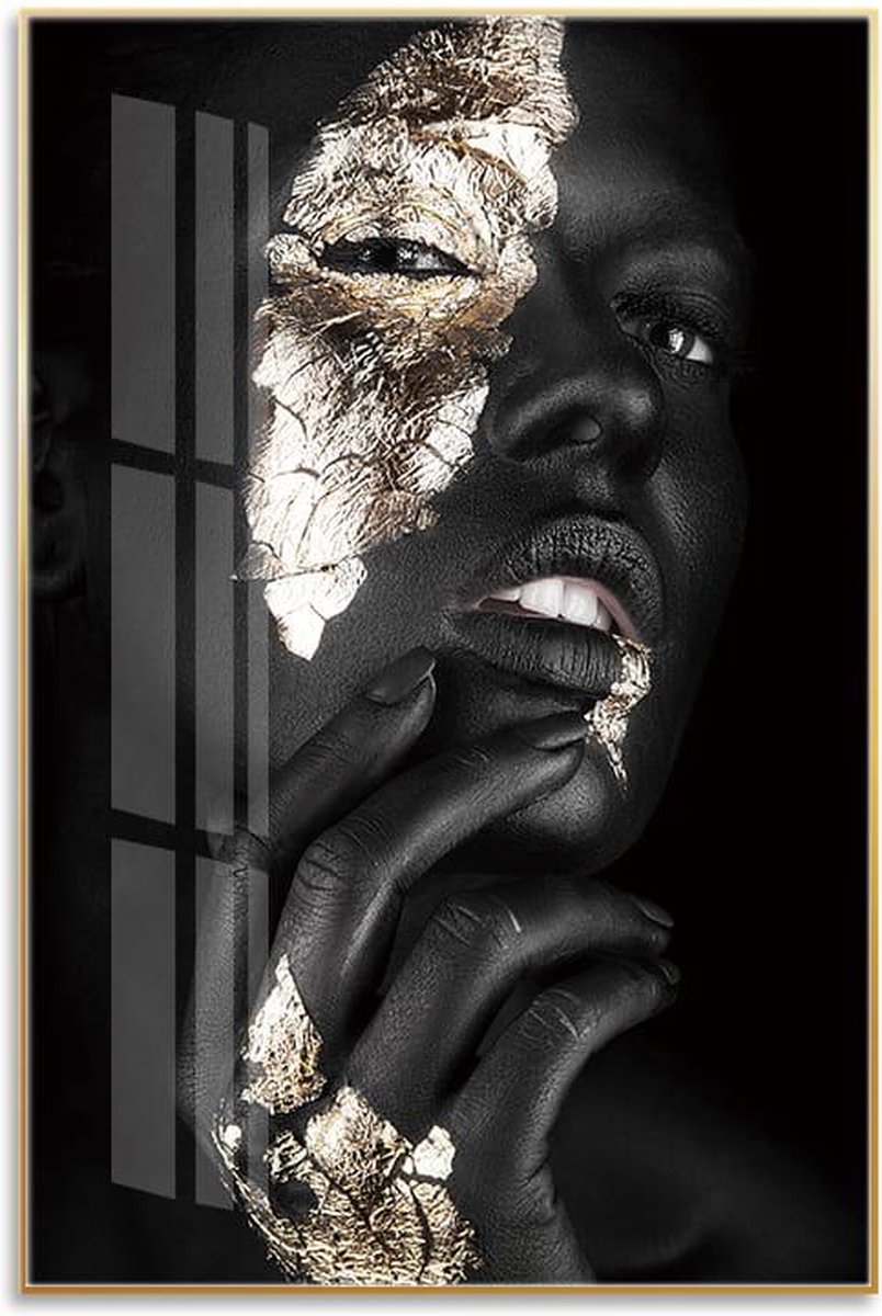 Eye Adorned Reverie Crystal Porcelain schilderij met frame. Afmeting 60x90