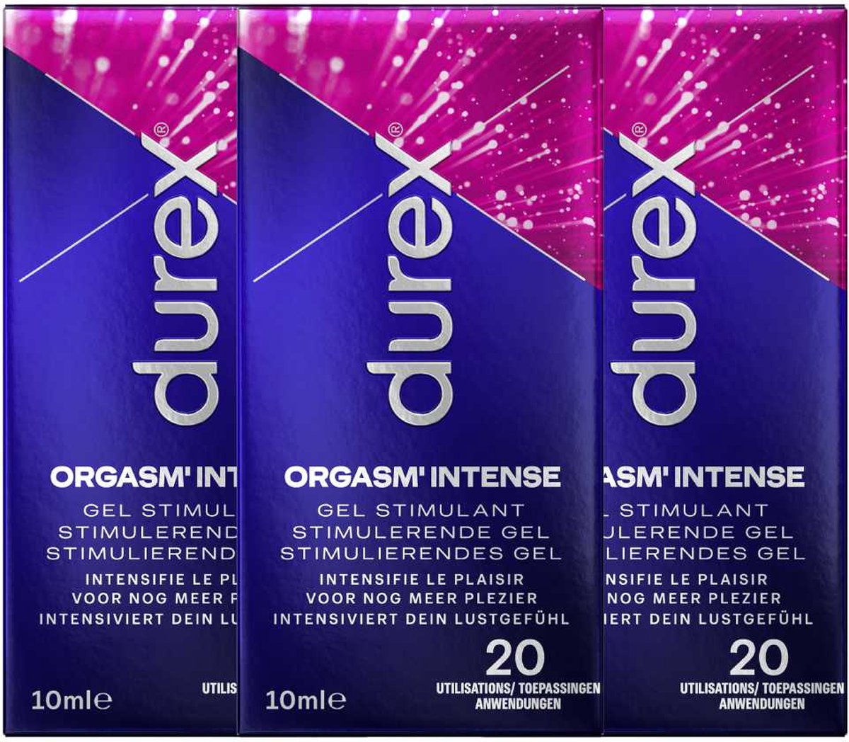 Goedkoopste Durex Orgasm Intense - Stimulerende Gel voor Intensere Orgasmen - 3 x 10 ml (60 toepassingen