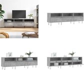 vidaXL Tv-meubel 150x30x44-5 cm bewerkt hout betongrijs - Tv-meubel - Tv-meubels - Tv-kast - Hifi-kast