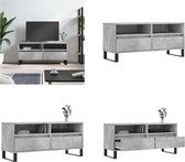 vidaXL Tv-meubel 100x34-5x44-5 cm bewerkt hout betongrijs - Tv-meubel - Tv-meubels - Tv-kast - Tv-meubel
