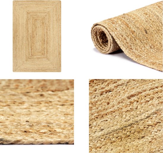 vidaXL Vloerkleed handgemaakt 80x160 cm jute naturel - Tapijt - Tapijten - Kleed - Kleden