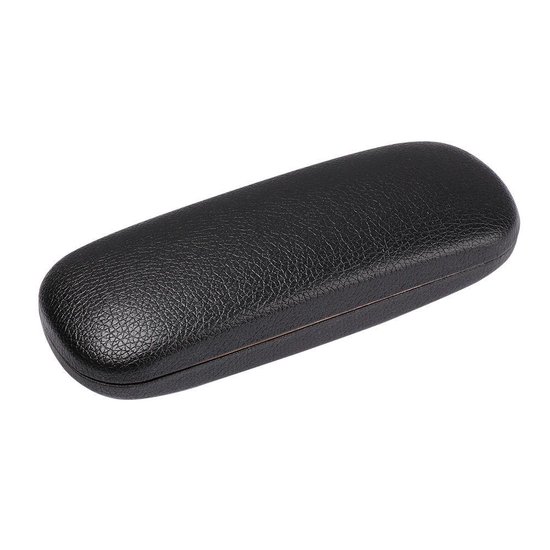 Luxe geribbeld textuur brillenkoker - Zwart - 16 cm - Hard case