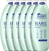 Head & Shoulders Bare Pure Clean - Anti-roos Shampoo - Vette Hoofdhuid - Minimum Aan Ingrediënten - Voordeelverpakking 6 x 400 ml