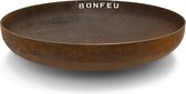 BonFeu Vuurschaal Ø80 cm Cortenstaal - Hoge Kwaliteit Vuurschaal - Optioneel Grillen en Bakken - 80x80x21 cm