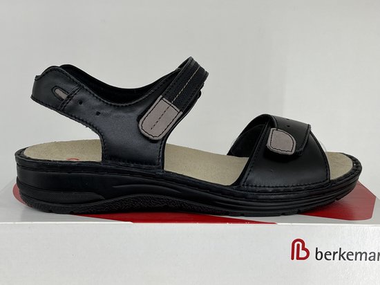 Berkemann Leni zwarte leren sandalen 03102-900 Maat UK 7,5 - 41,5