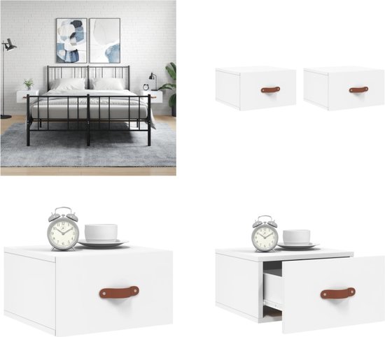 vidaXL Nachtkastje met 2 lades 40x36x50 cm zwart, bijzettafel vidaXL Nachtkastje met 2 lades 40x36x50 cm zwart, bijzettafel