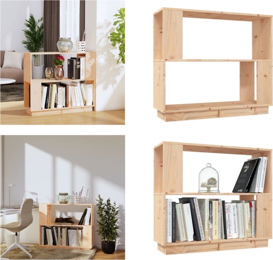 vidaXL Boekenkast/kamerscherm 80x25x70 cm massief grenenhout - Boekenkast - Boekenkasten - Opbergkast - Boekenrek