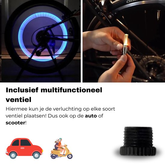 Fiets ventiel LED lampjes blauw 2 stuks — afbeelding 4
