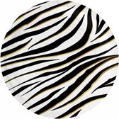 Papieren borden | 23cm | 8 stuks | Thema: Zebra | Kleur: Zwart Wit