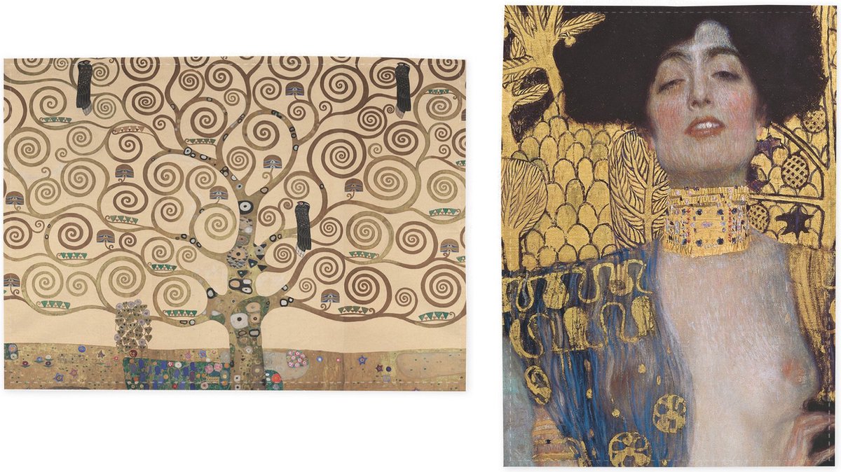 Set van 2 theedoeken - kunst collectie - Klimt de Boom, Klimmt Judith - 100 % katoen 50 x 70 cm by supervintage