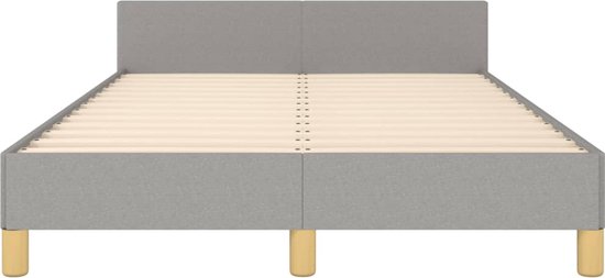 vidaXL Cadre de lit avec tête de lit Tissu Gris clair 120x200 cm - Cadre de lit avec tête de lit - Encadrements de lit avec têtes de lit - Lit - Meubles de couchage