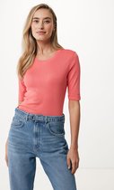 STELLA Basic Crew Neck Tee Dames - Bright Coral - Maat M