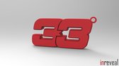Sleutelhanger '33' Max Verstappen (Formule 1) - 55x27x5 mm - Rood