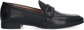 Manfield - Dames - Zwarte leren loafers - Maat 41