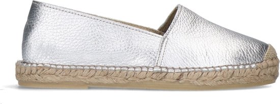 Manfield - Femme - Espadrilles en cuir argenté - Taille 36
