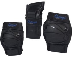 Champz Skate Beschermset - Kinderen - Valbescherming Zwart/Blauw - Medium > 35-38 EU