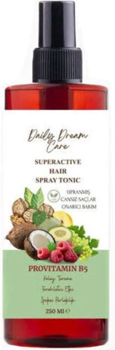 Daily Dream Care - Superactive Hair Spray Tonic - Provitamin B5 - Laat je haar zeer snel groeien! Deli Gibi Sac Uzatiyor - Behandeling voor futloos haar - Zeer bekend van Turkije - Vegan Formula - 250ML - Snel Lang Glanzend Haar! Influencers Product