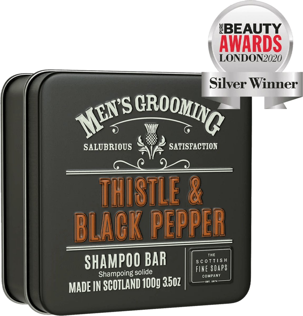 Scottish Fine Soaps Thistle & Black Pepper Shampoo zeep 100g - Made in Scotland