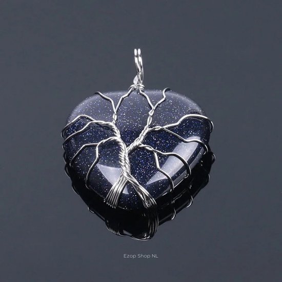 Elegante Hartvormige Levensboom Hanger van Takish Sieraden - Unisex, Handgemaakt, Geschikt voor Gevoelige Huid