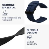 kwmobile 2x armband geschikt voor Fossil Men's Nate / Q Machine - Bandjes voor fitnesstracker in zwart / donkerblauw