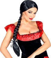 Widmann - Spaans & Mexicaans Kostuum - Pruik Senorita Manuela - Zwart - Carnavalskleding - Verkleedkleding