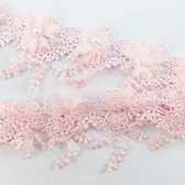 BamBella® Naai band - 90cm - Bloemen parel - Roze kleding maken knutselen Sier band