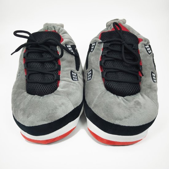 GOATS Sneaker Pantoufles femmes - Grijs / Rouge / Zwart - Taille 36 à 46 - Pantoufles femmes - Pantoufles Sneaker - Musthave Rage - Pantoufles épaisses et moelleuses chaudes