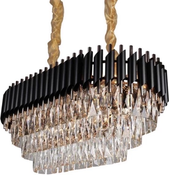 Kroonluchter - Clémence Series - Hanglamp - Zwart - Ovaal - 80*35 CM