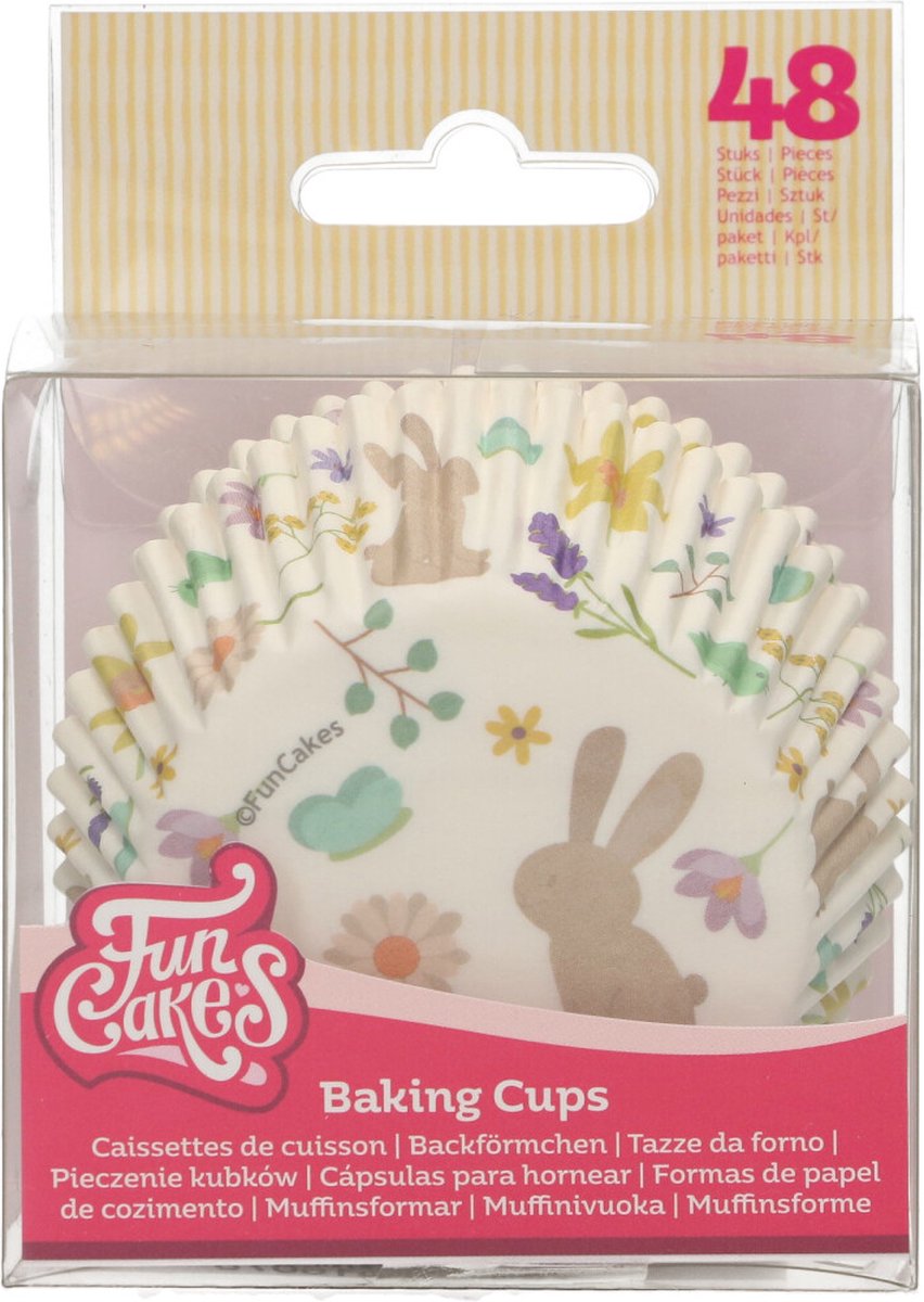 FunCakes Baking Cups Papier - Lente Dieren - 48 Stuks - Cupcake en Muffin Vormpjes